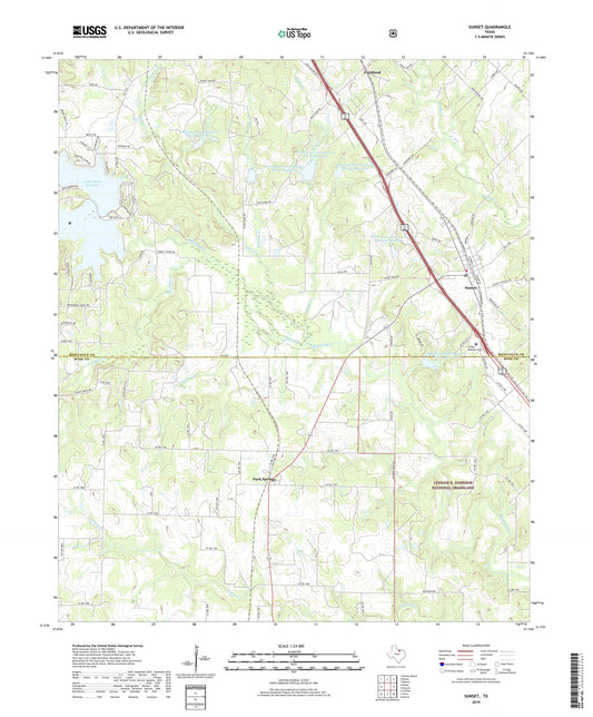 Sunset Texas US Topo Map Image