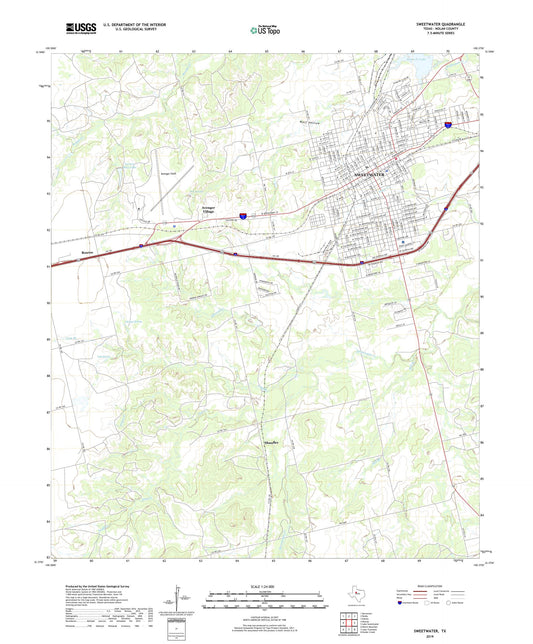 Sweetwater Texas US Topo Map Image