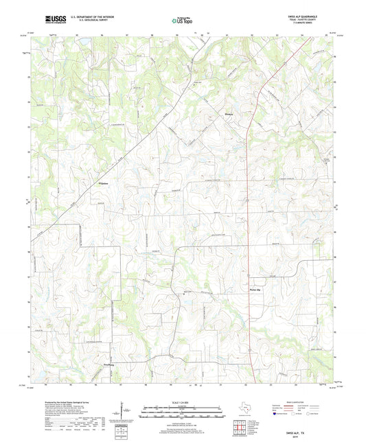 Swiss Alp Texas US Topo Map Image