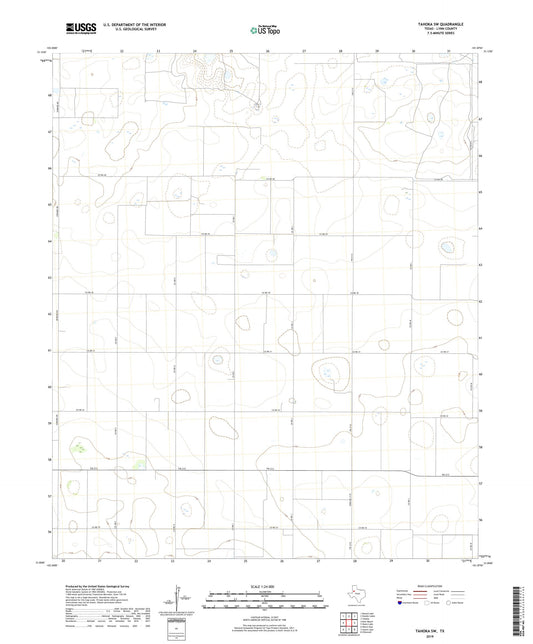 Tahoka SW Texas US Topo Map Image