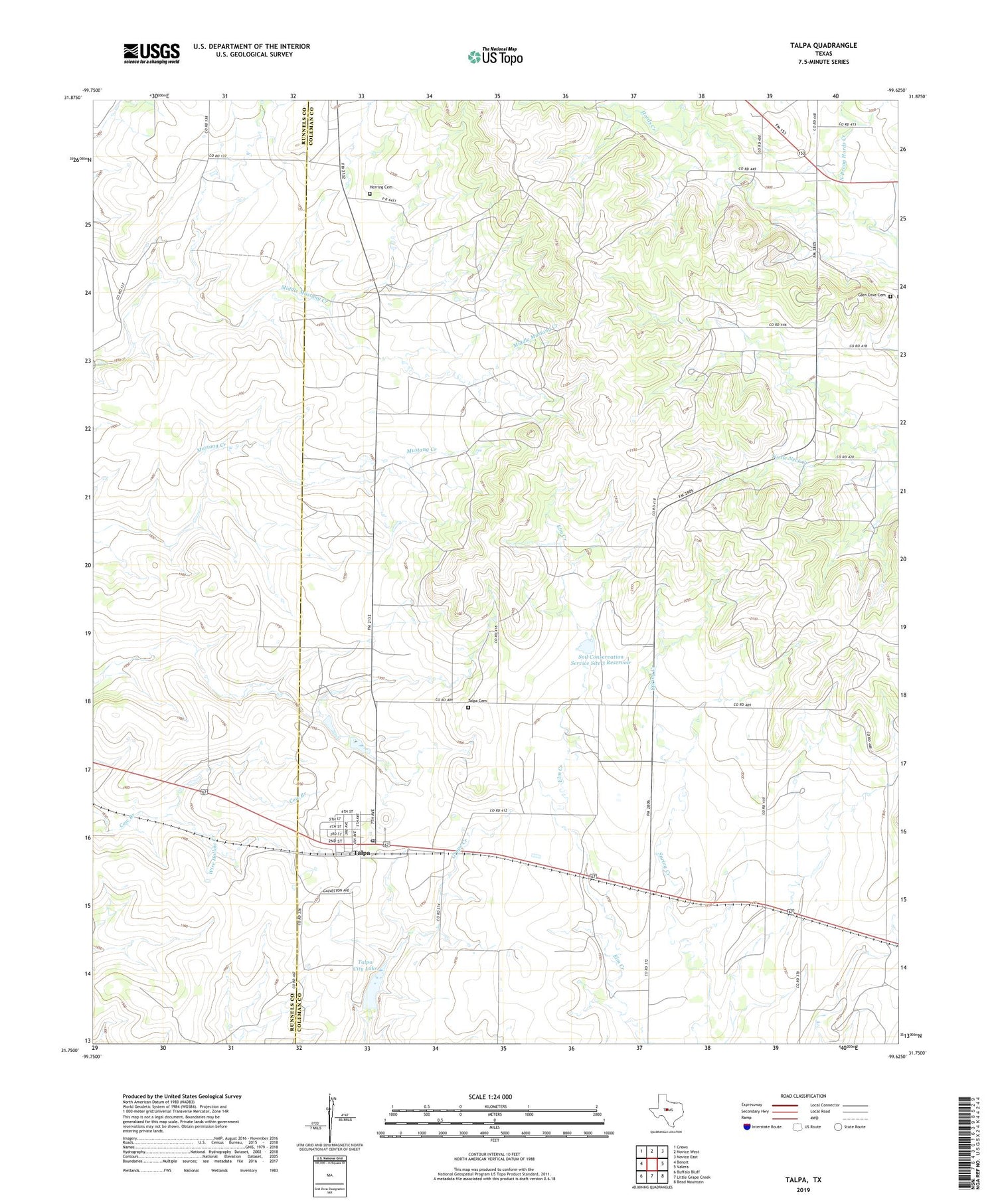 Talpa Texas US Topo Map Image