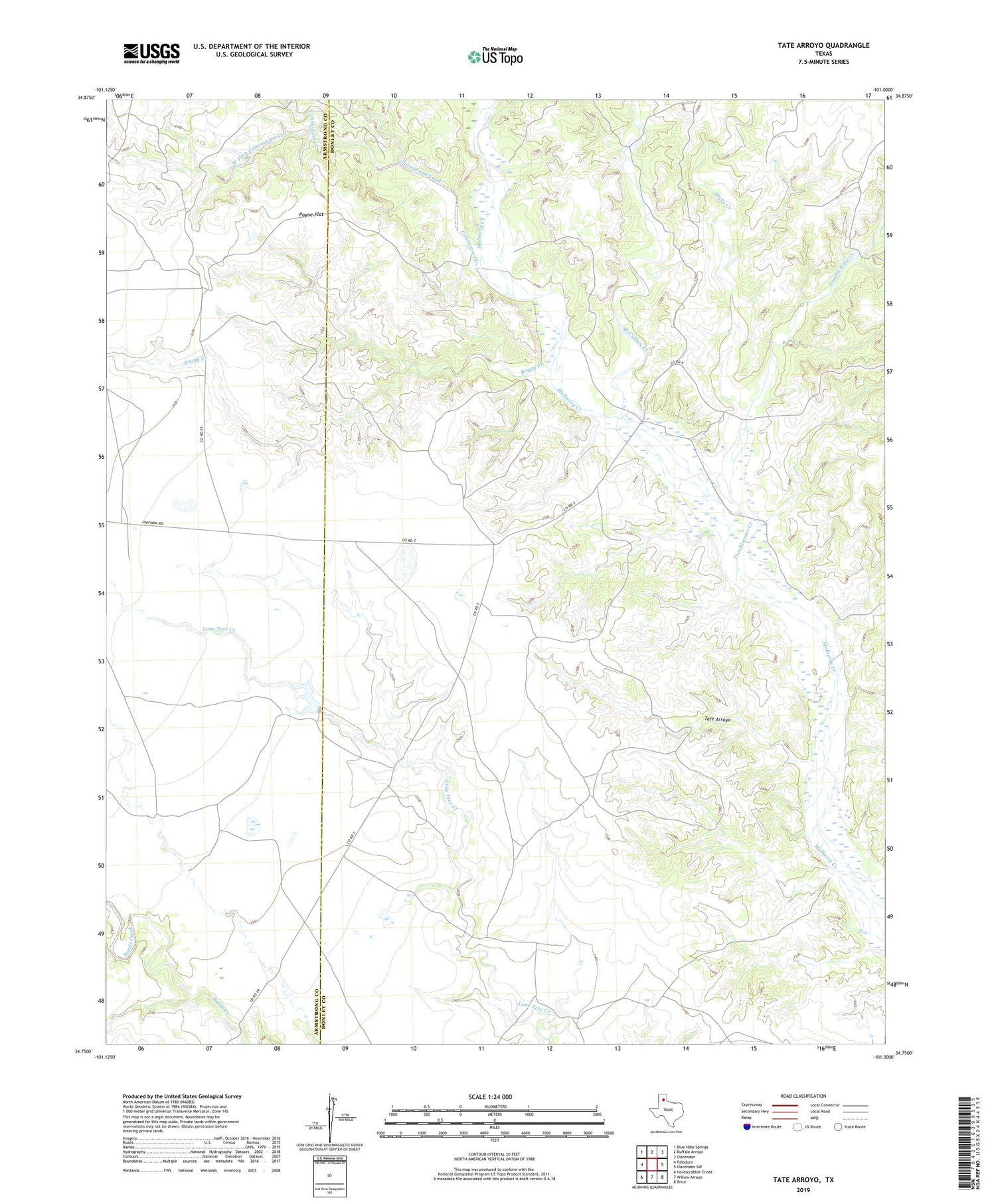 Tate Arroyo Texas US Topo Map Image
