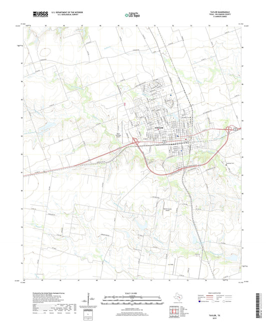 Taylor Texas US Topo Map Image