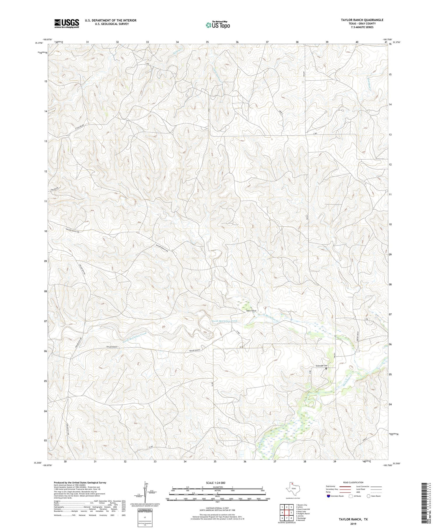 Taylor Ranch Texas US Topo Map Image