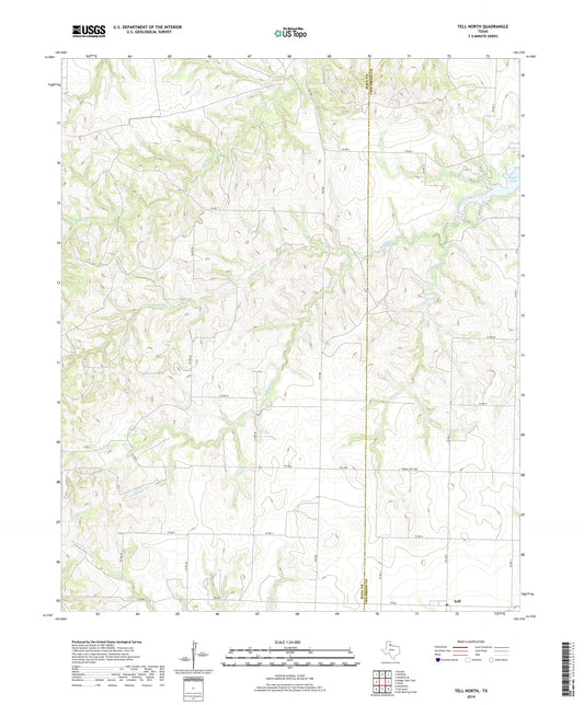 Tell North Texas US Topo Map Image