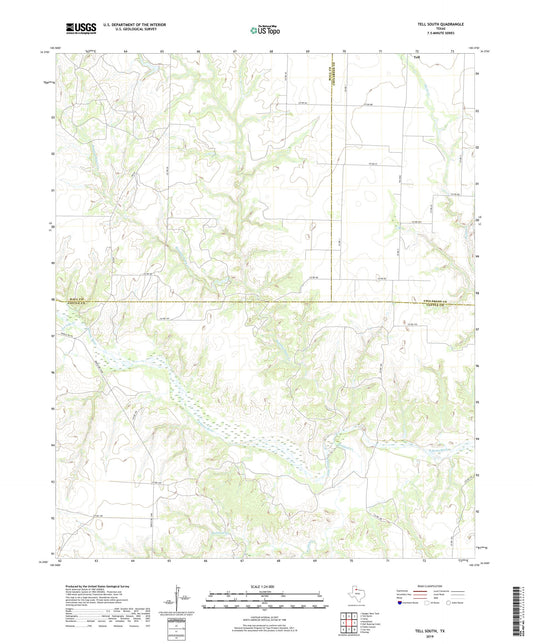 Tell South Texas US Topo Map Image