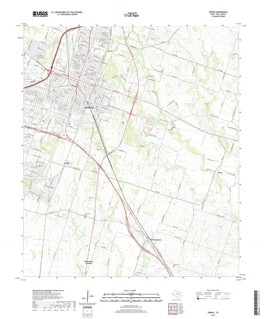 Temple Texas US Topo Map Image