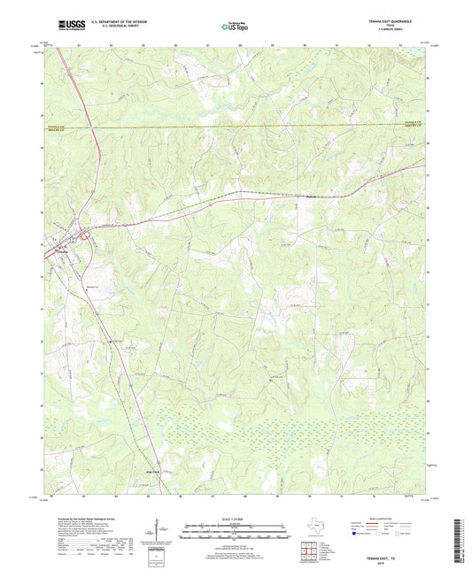 Tenaha East Texas US Topo Map Image