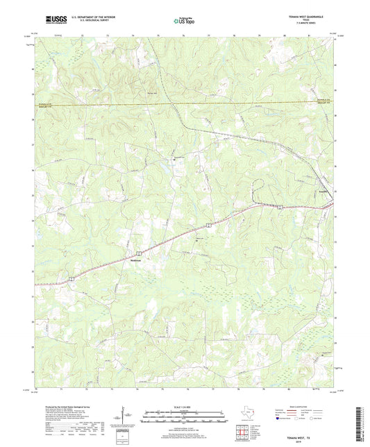 Tenaha West Texas US Topo Map Image
