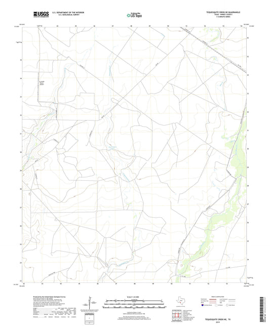 Tequesquite Creek NE Texas US Topo Map Image