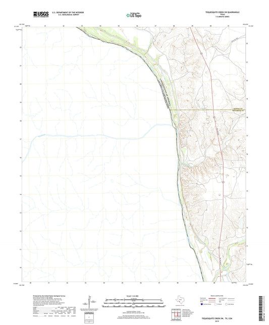 Tequesquite Creek SW Texas US Topo Map Image