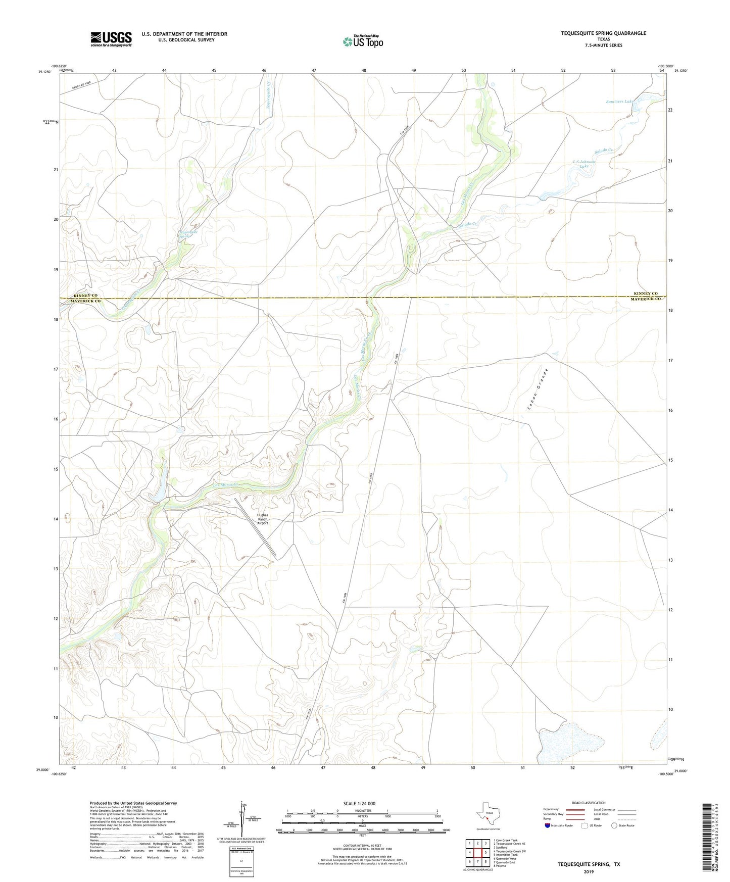 Tequesquite Spring Texas US Topo Map Image