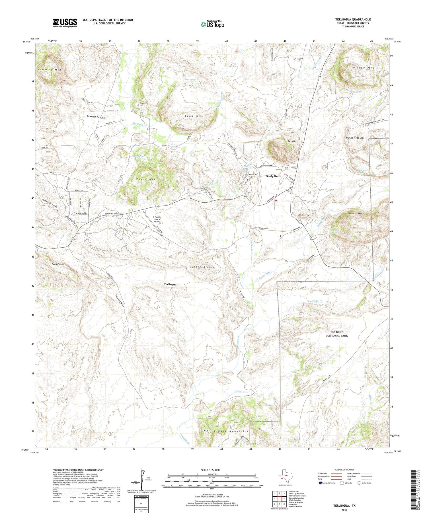 Terlingua Texas US Topo Map Image
