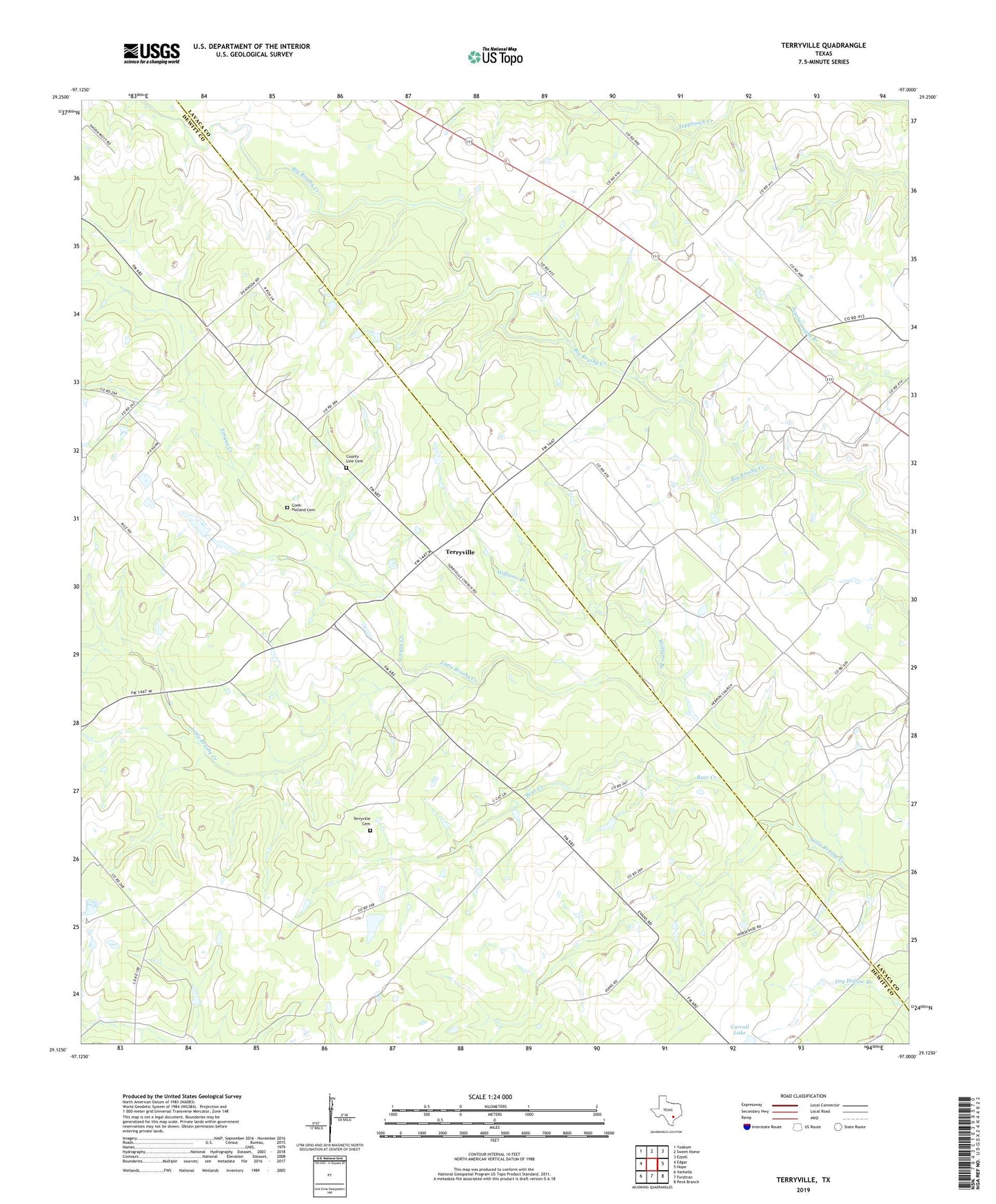 Terryville Texas US Topo Map Image