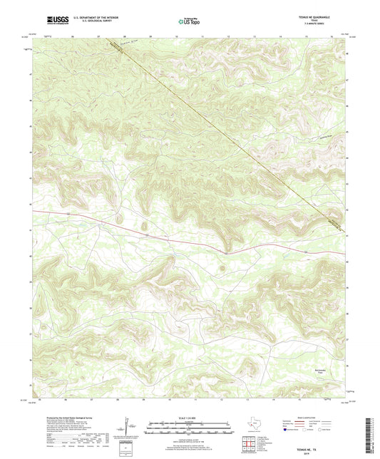 Tesnus NE Texas US Topo Map Image