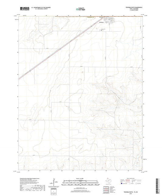 Texhoma South Texas US Topo Map Image