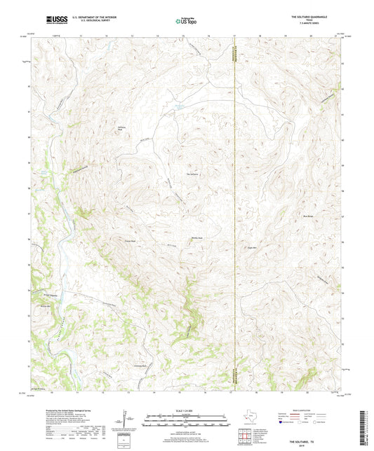 The Solitario Texas US Topo Map Image