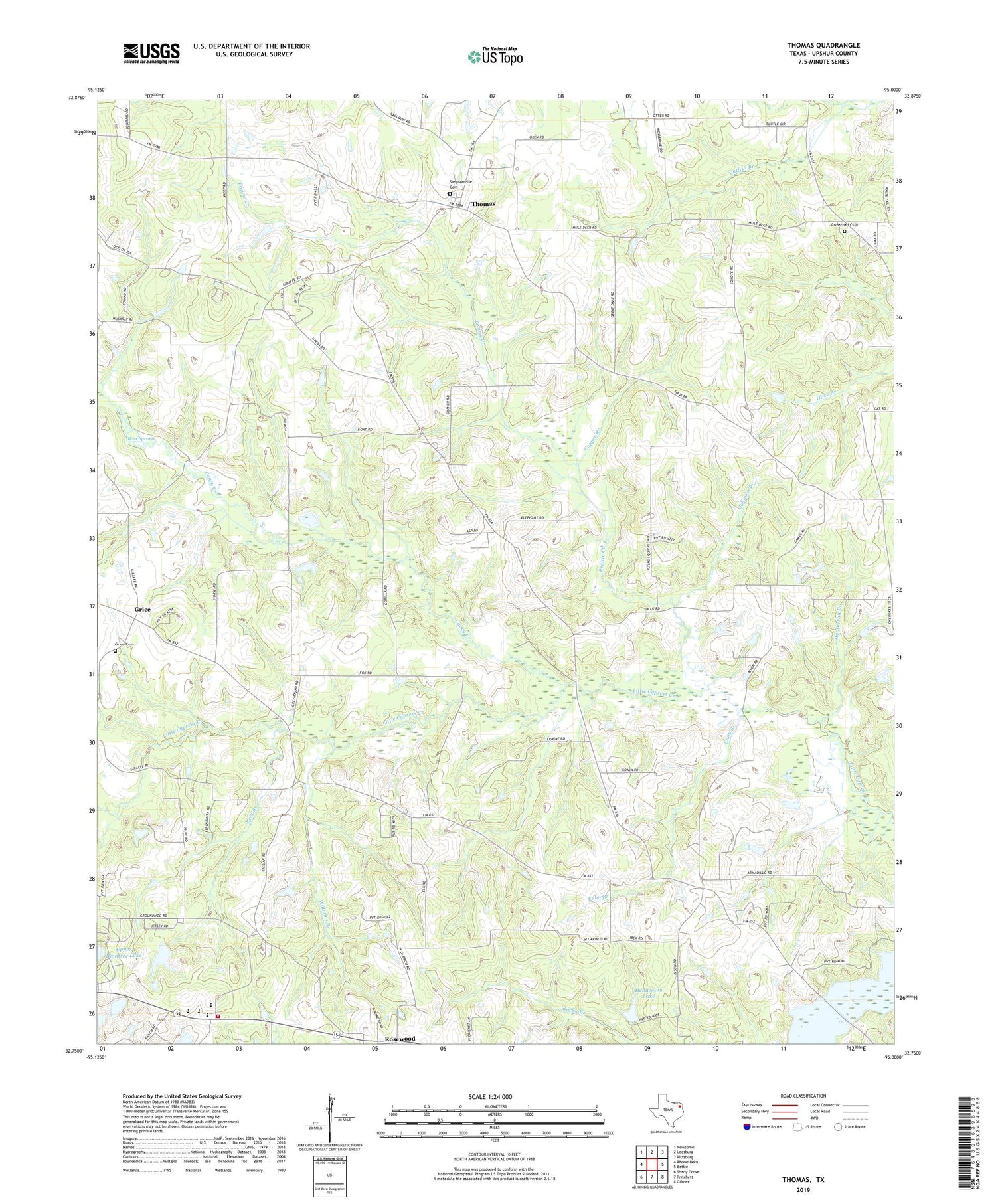 Thomas Texas US Topo Map Image