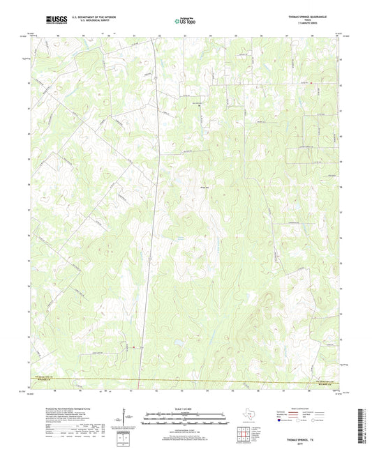 Thomas Springs Texas US Topo Map Image