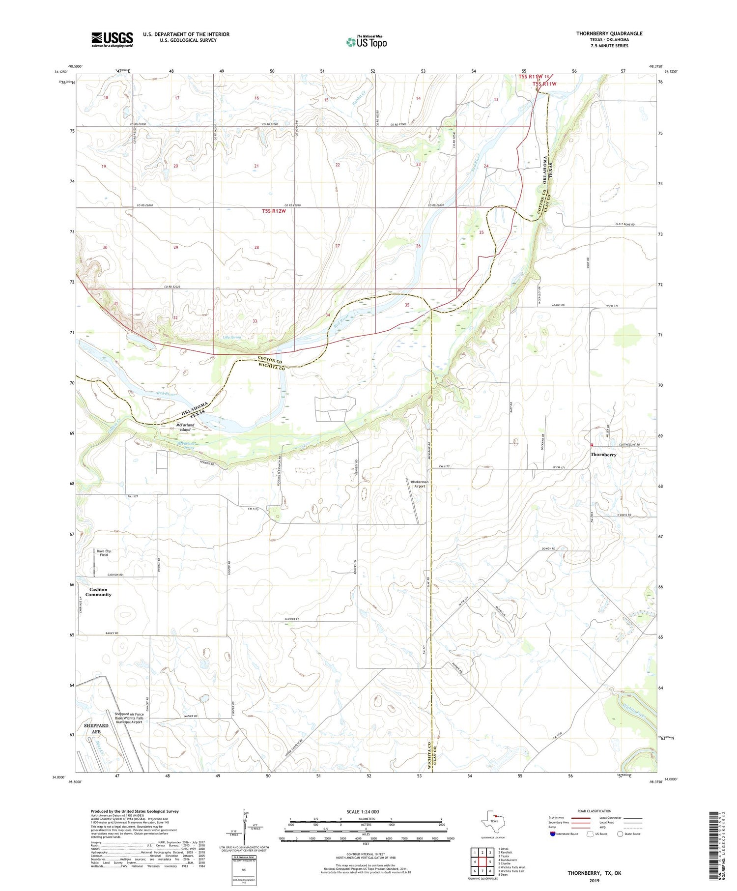 Thornberry Texas US Topo Map Image