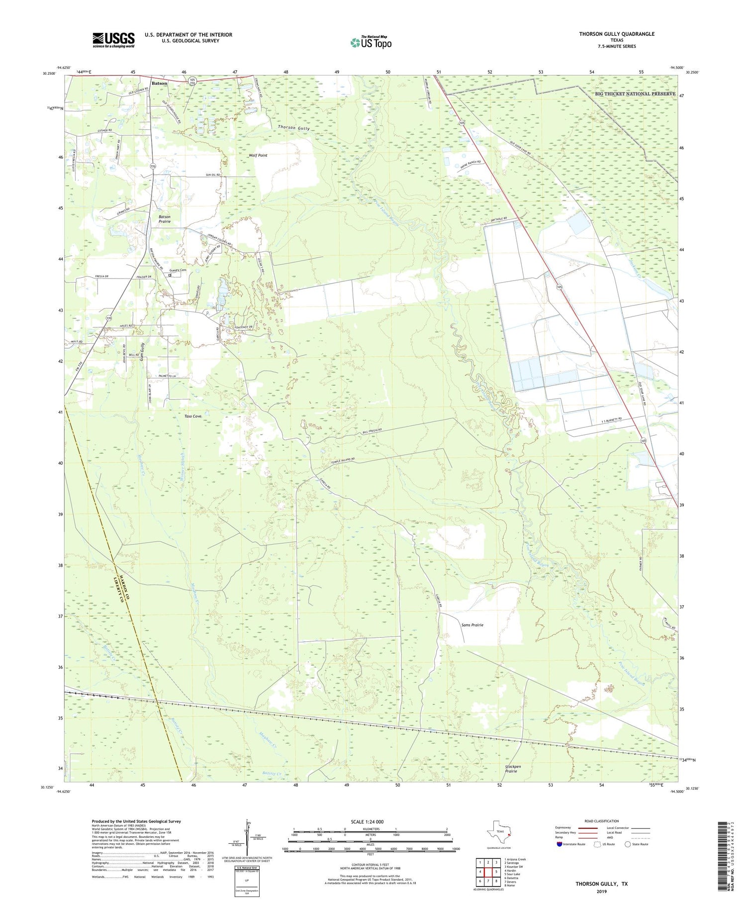 Thorson Gully Texas US Topo Map Image