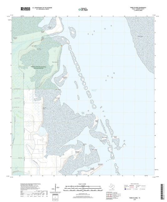 Three Islands Texas US Topo Map Image