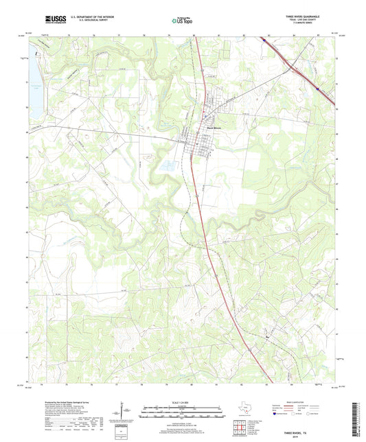 Three Rivers Texas US Topo Map Image