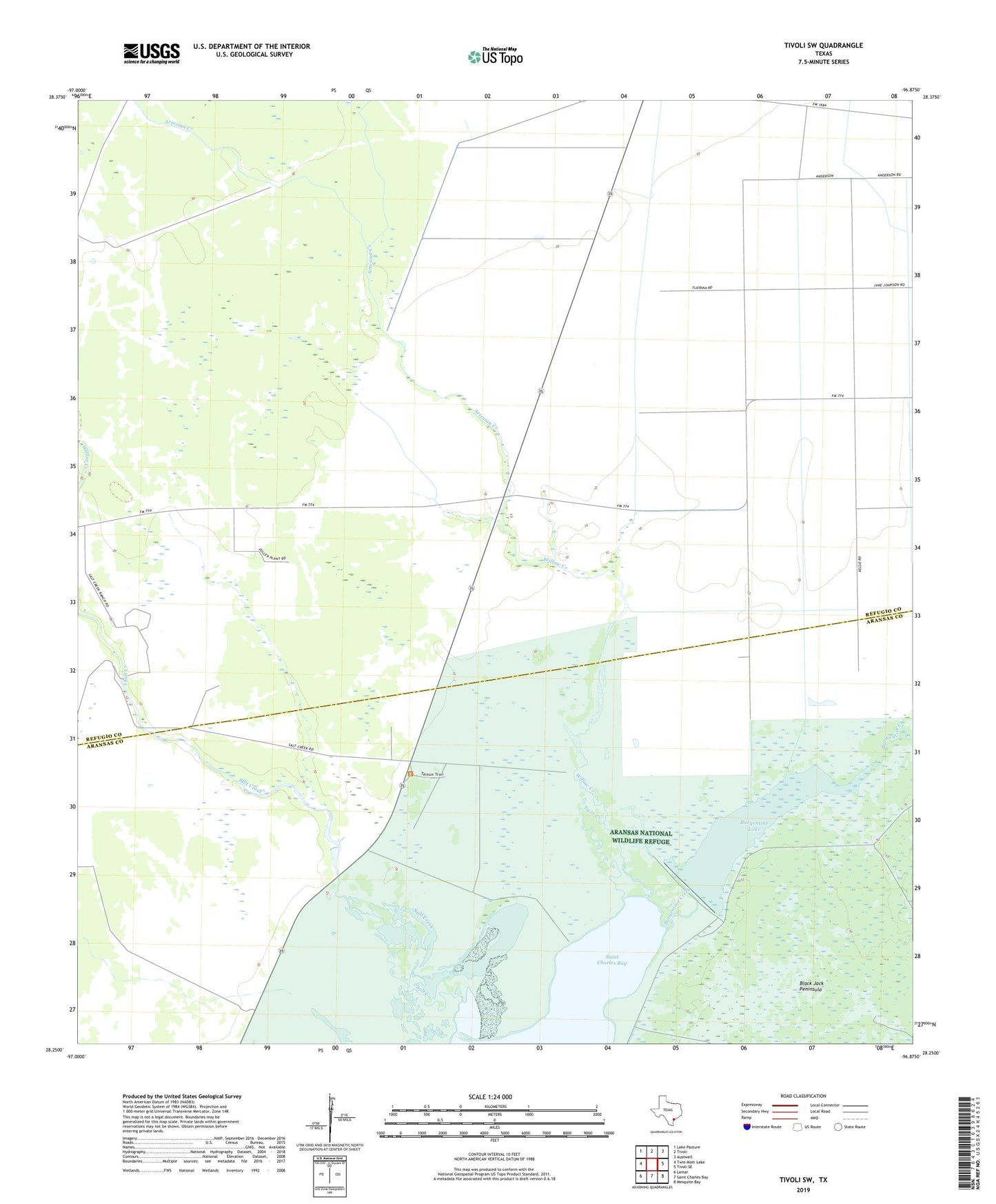 Tivoli SW Texas US Topo Map Image
