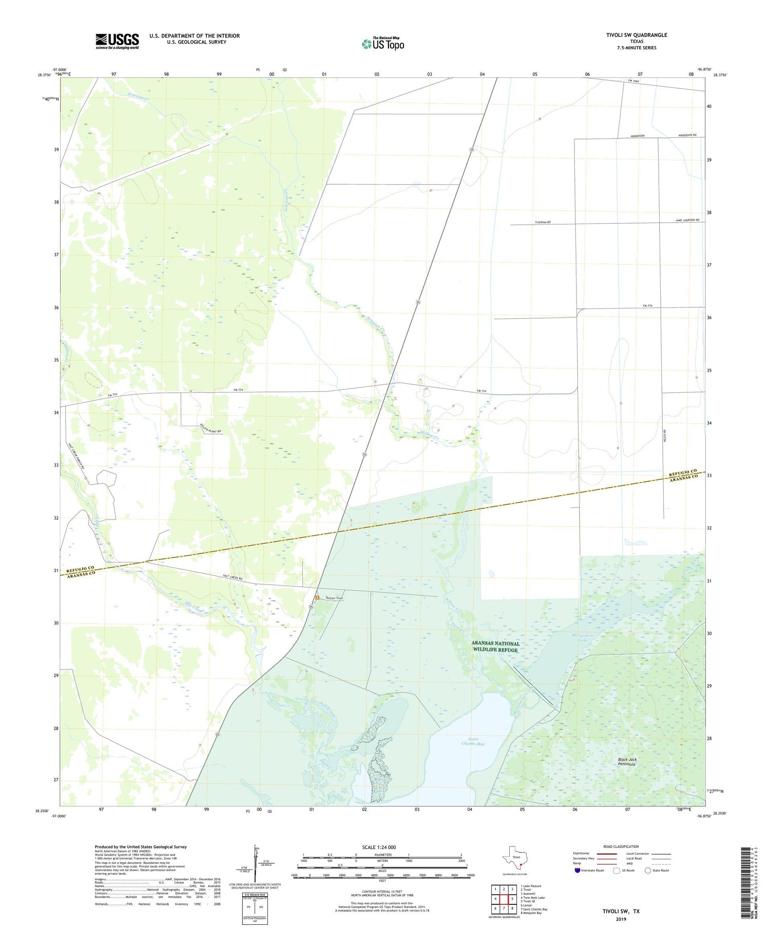 Tivoli SW Texas US Topo Map Image