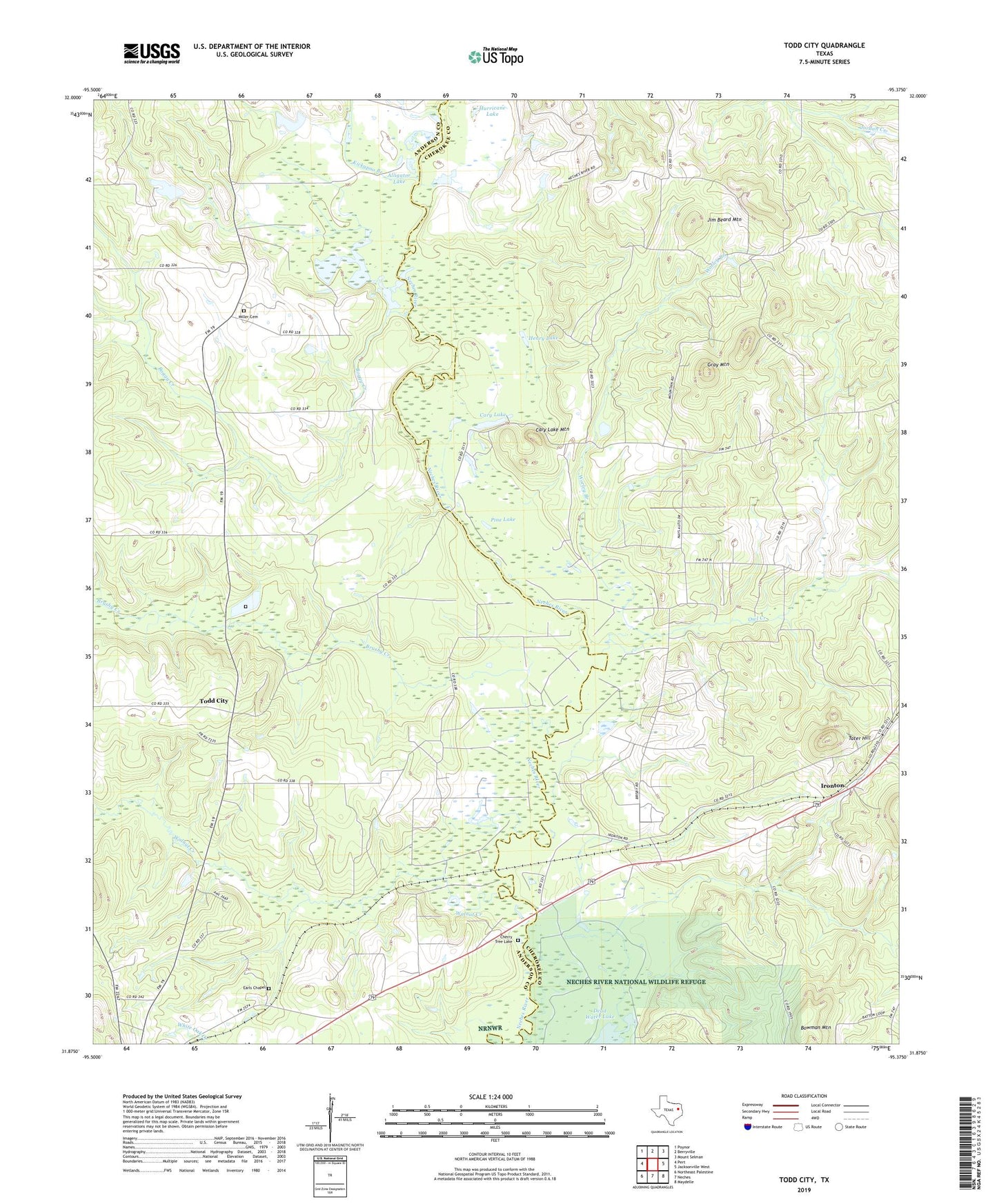 Todd City Texas US Topo Map Image