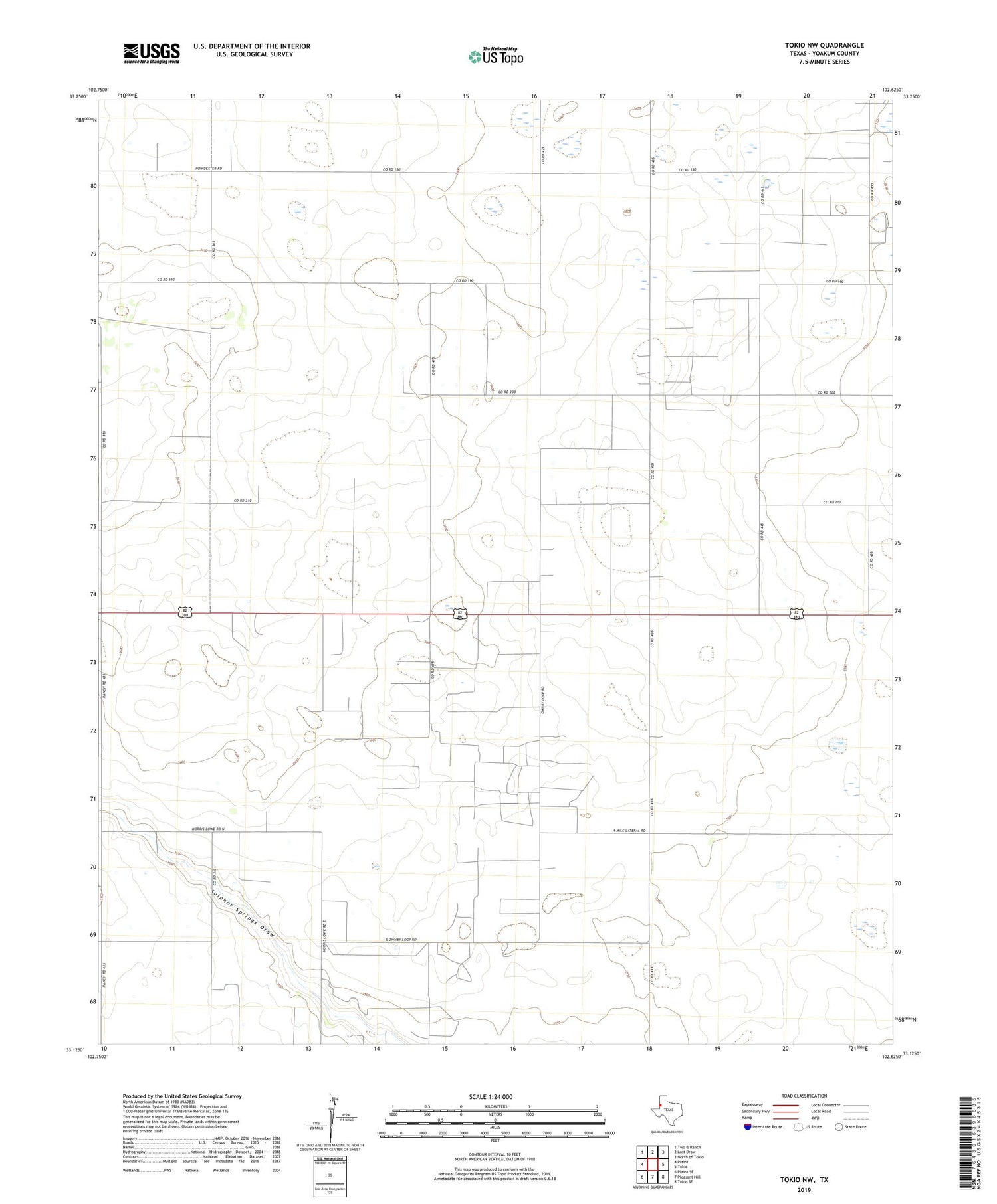 Tokio NW Texas US Topo Map Image