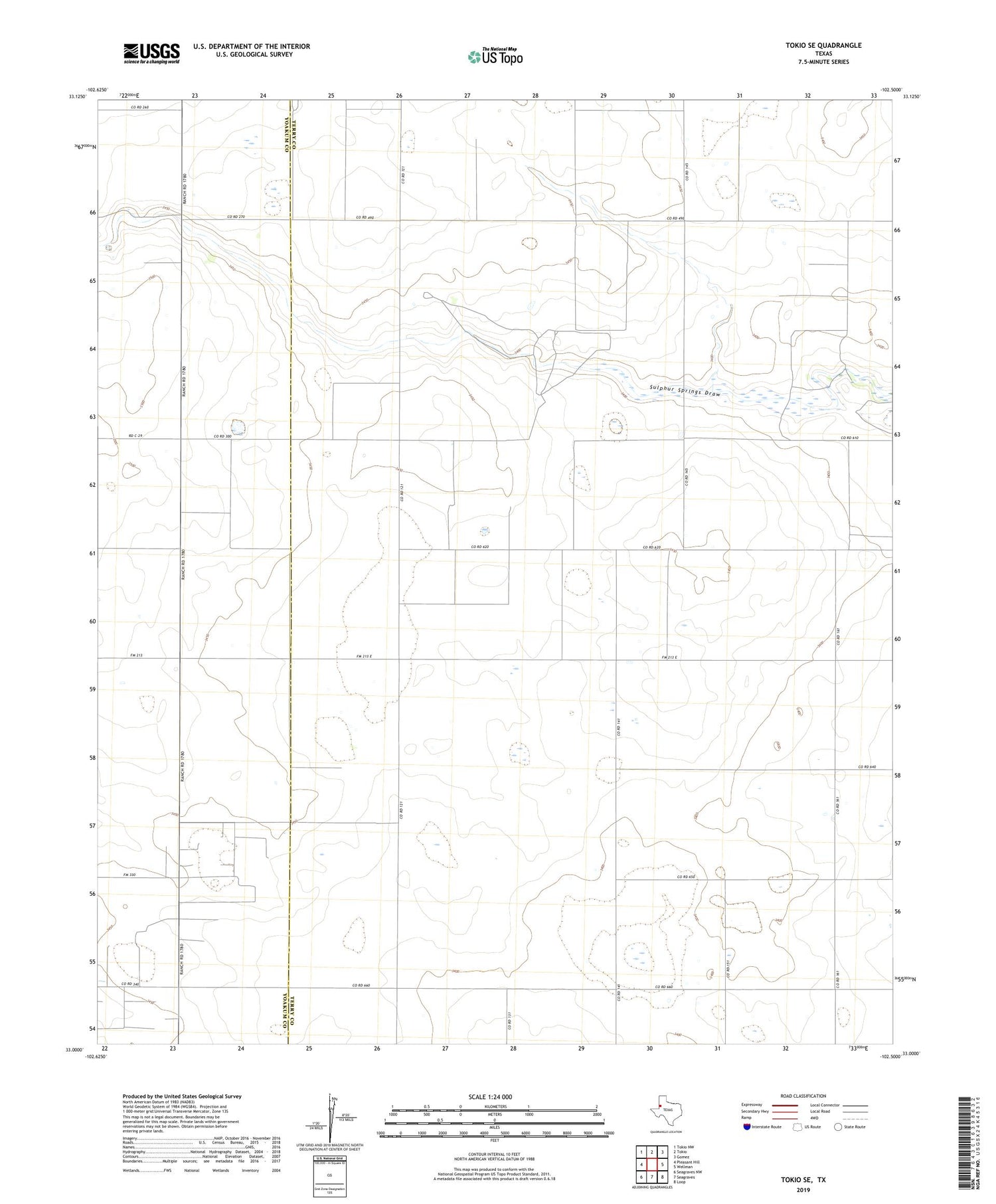Tokio SE Texas US Topo Map Image