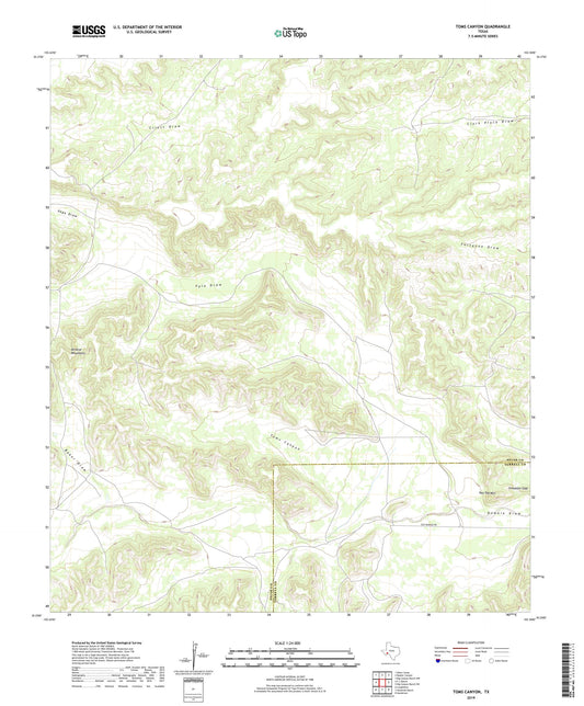 Toms Canyon Texas US Topo Map Image