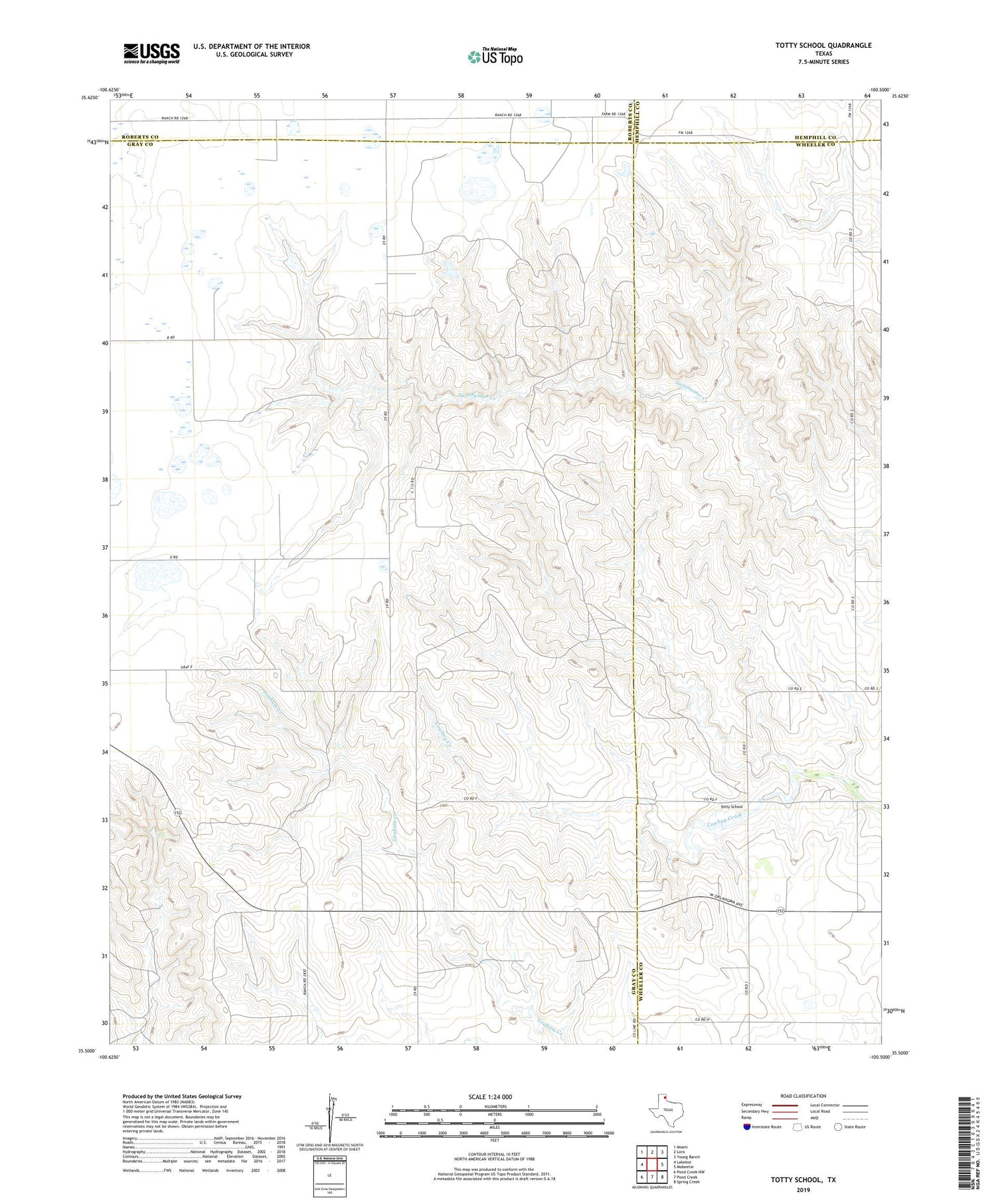 Totty School Texas US Topo Map Image