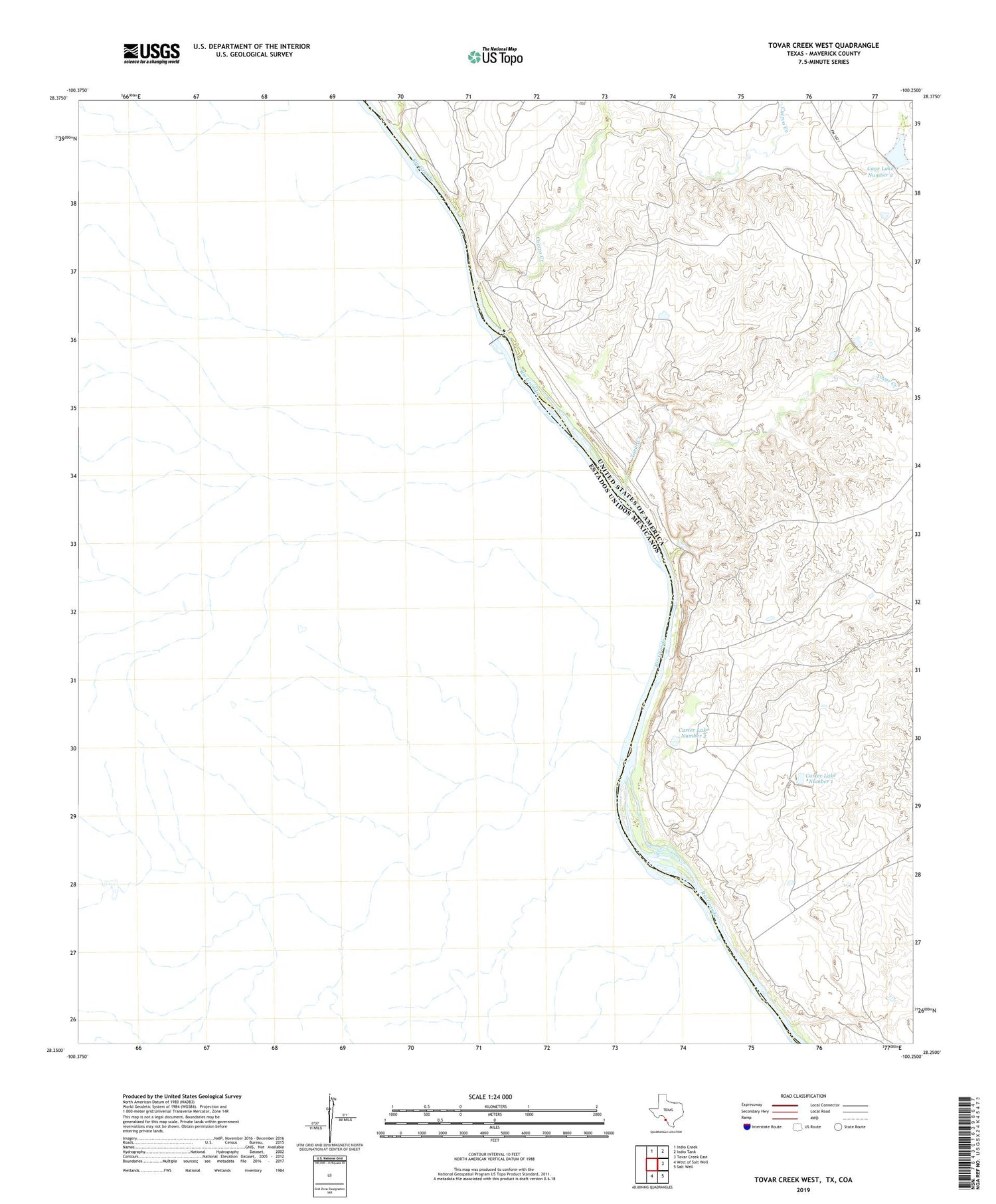 Tovar Creek West Texas US Topo Map Image