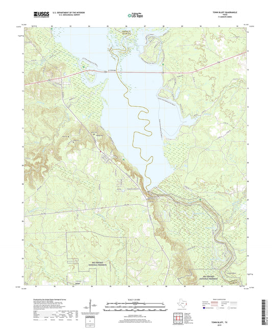 Town Bluff Texas US Topo Map Image