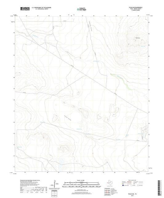 Toyah NW Texas US Topo Map Image