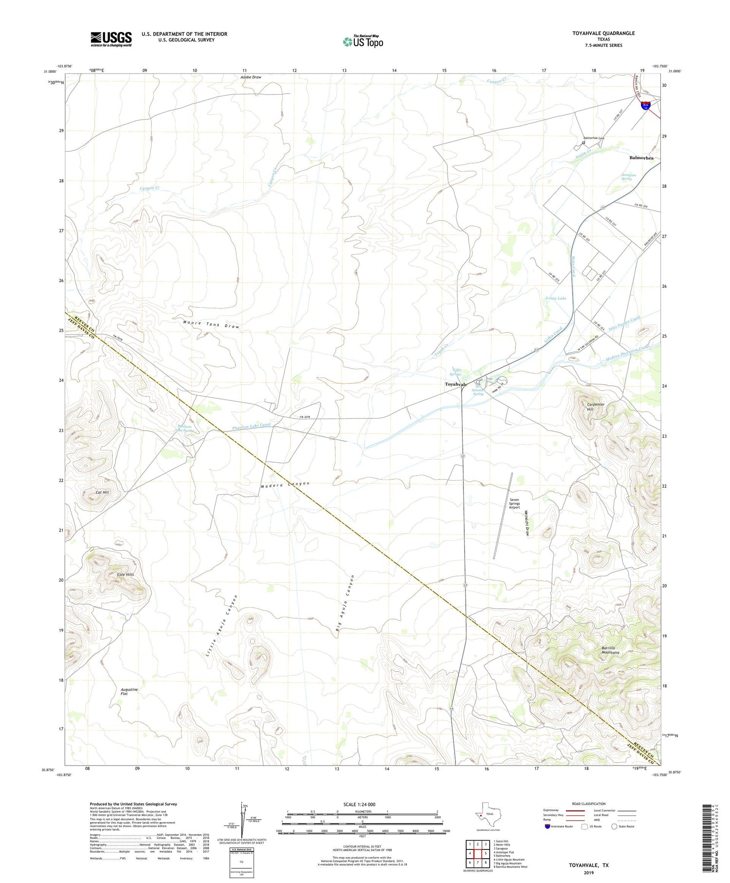 Toyahvale Texas US Topo Map Image