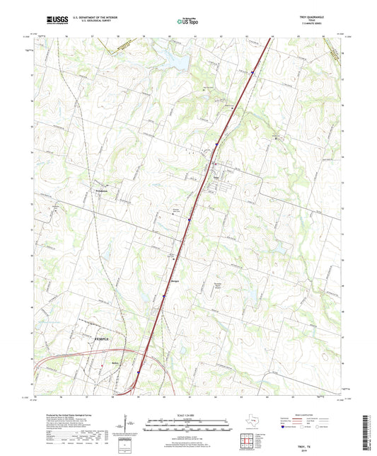 Troy Texas US Topo Map Image