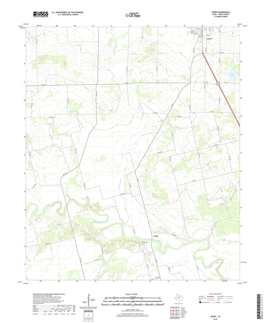 Truby Texas US Topo Map Image