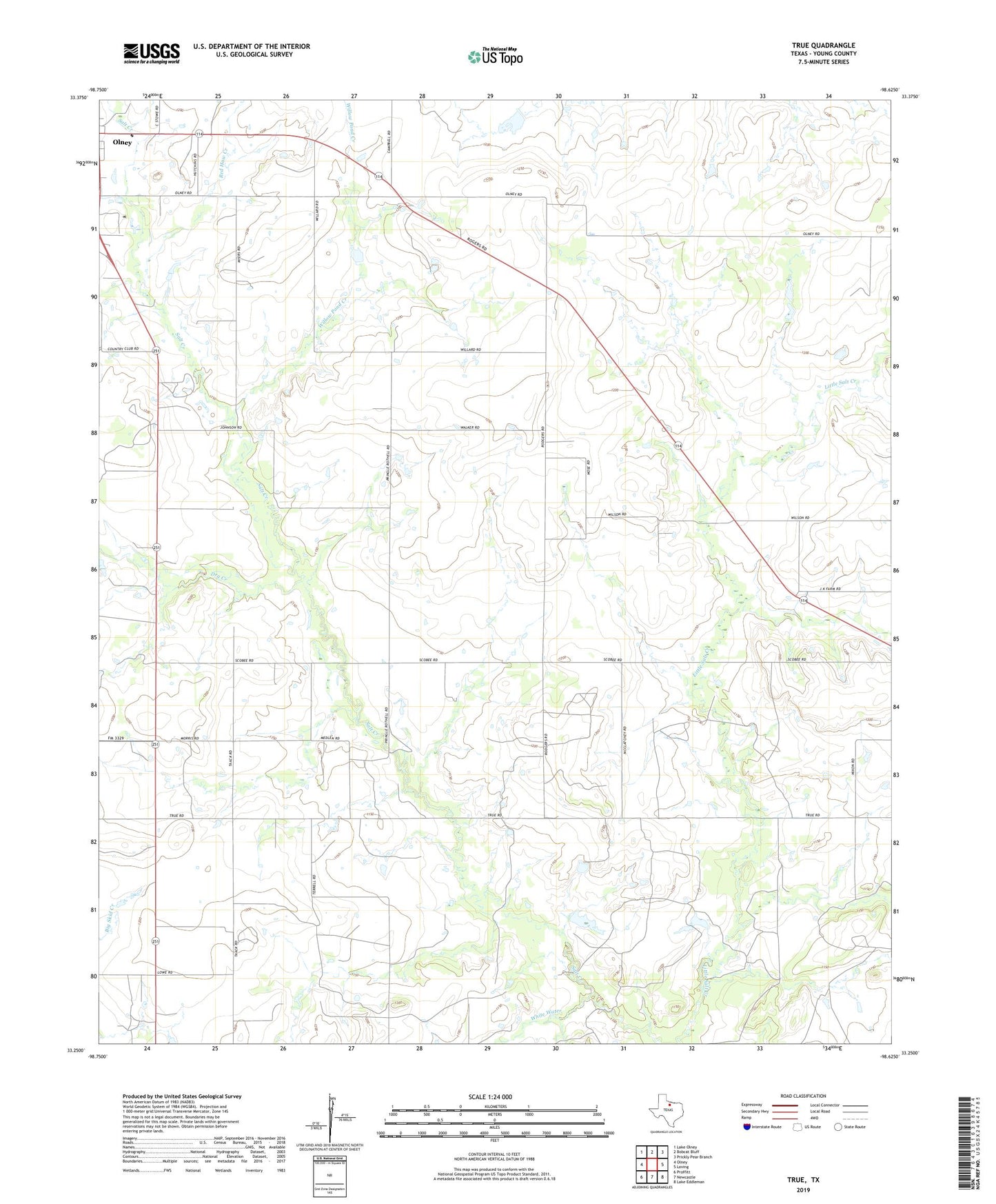 TRUE Texas US Topo Map Image