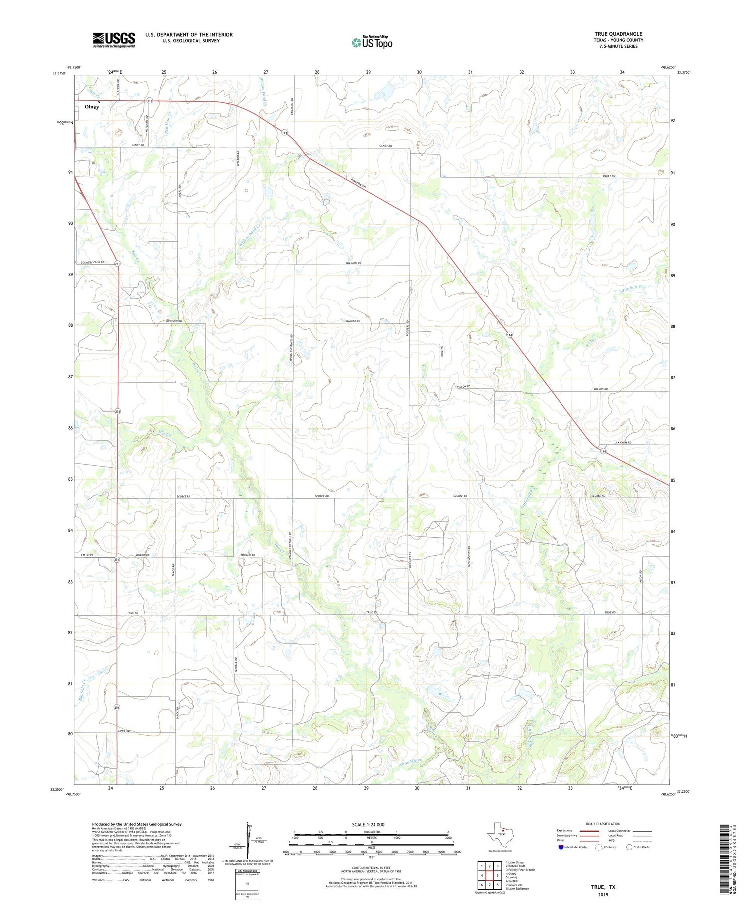 TRUE Texas US Topo Map Image