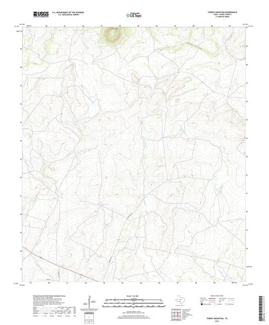 Turkey Mountain Texas US Topo Map Image