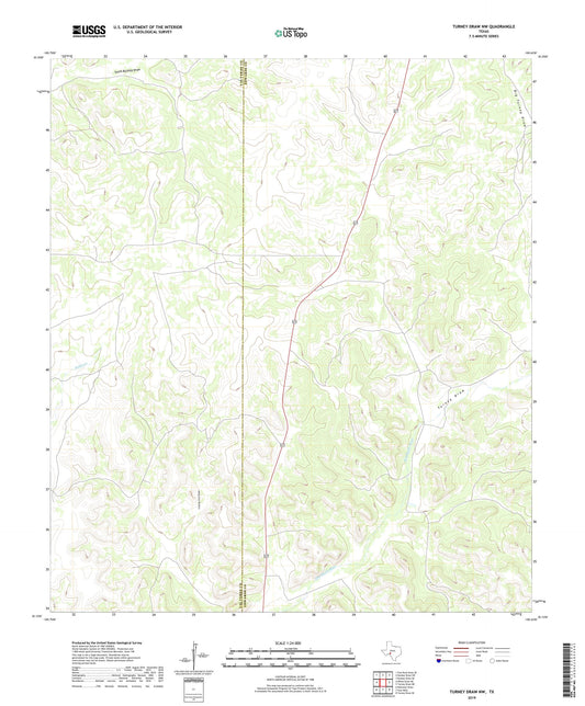 Turney Draw NW Texas US Topo Map Image