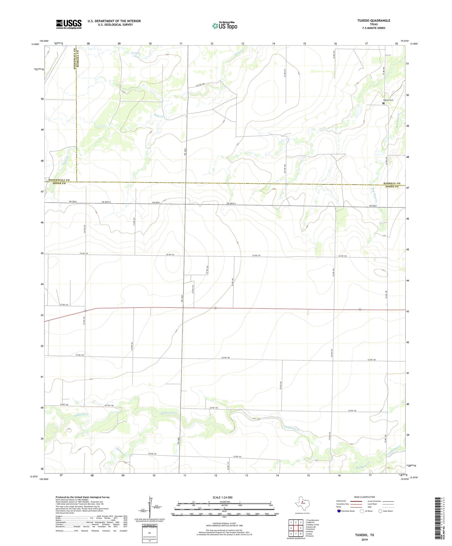Tuxedo Texas US Topo Map Image