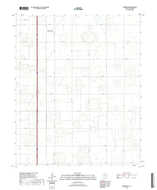 Underwood Texas US Topo Map Image