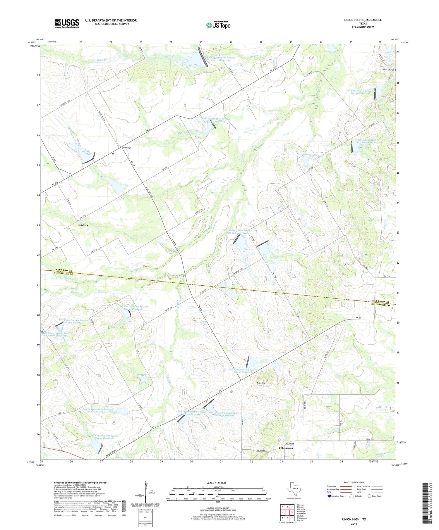Union High Texas US Topo Map Image