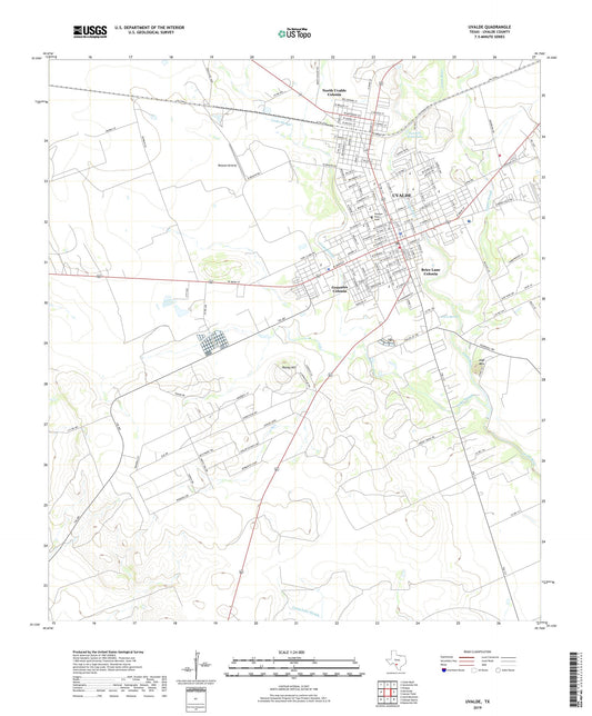 Uvalde Texas US Topo Map Image