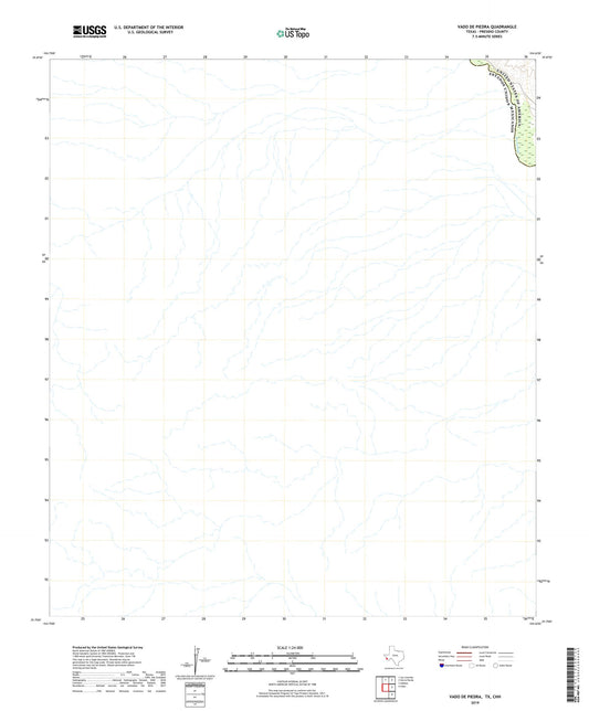 Vado De Piedra Texas US Topo Map Image