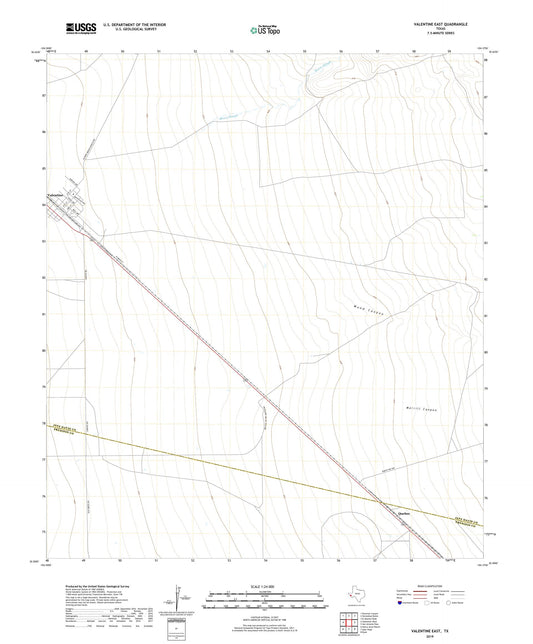 Valentine East Texas US Topo Map Image